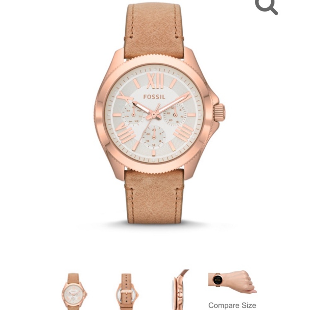 Cecile Multifunction Sand Leather Watch